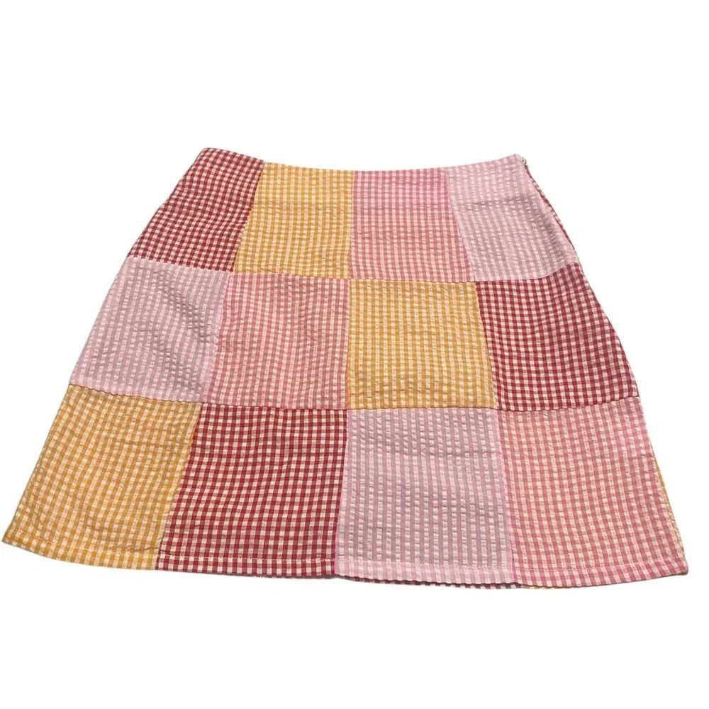Princess Polly Patchwork Skirt - Pink, Yellow, Red
